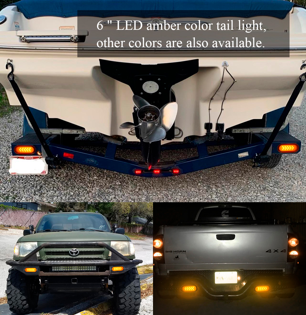 6インチLEDテールライト6インチ楕円形の矢印ターンシグナルLEDテールライトトラックの防水