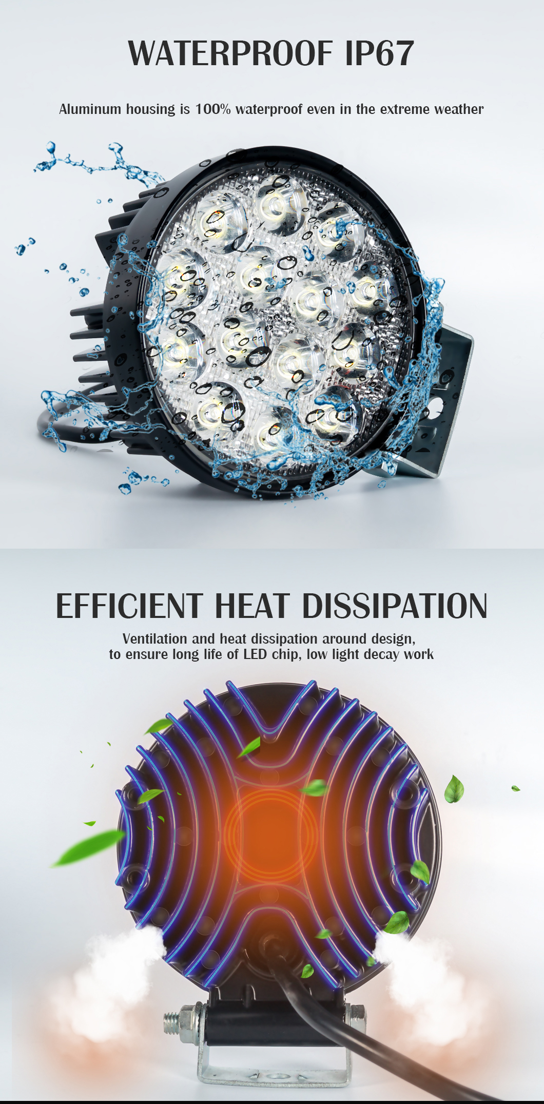 中国メーカーからの6インチの丸いスポットLEDワークライト 