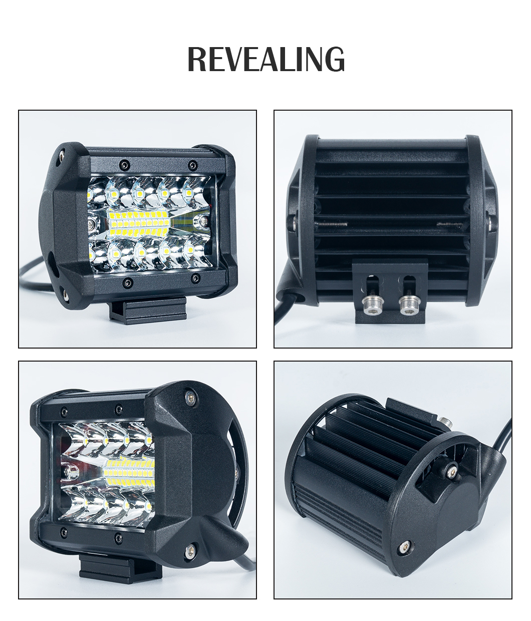 LEDワークライトバー4インチLEDワークライト、60W LEDワークライト、LEDポッドワークライト、LEDワークライトバー、4インチ60W LEDワークライト