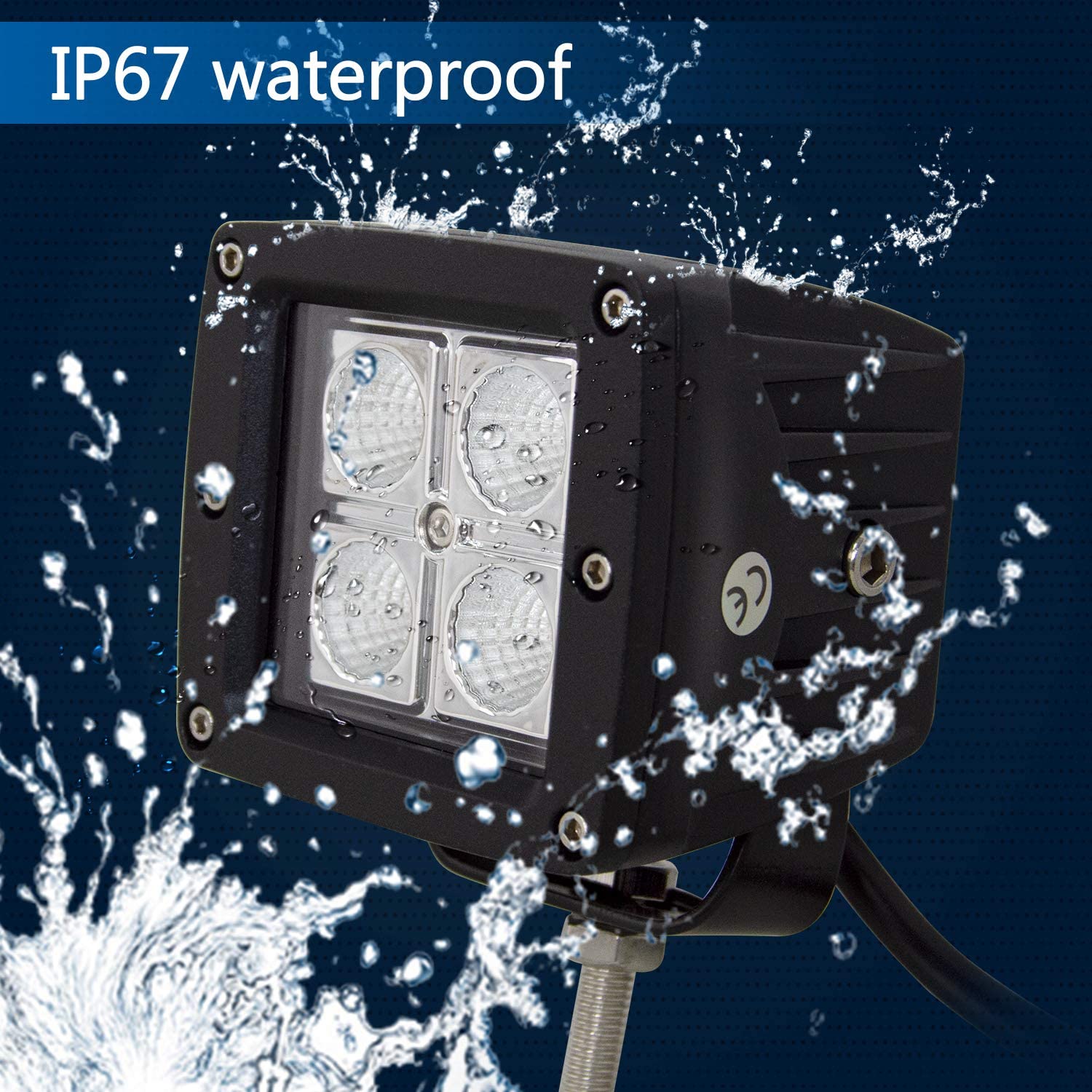 12W LEDワークライト、12W黄色のLEDワークライト、正方形のLEDワークライト、12WスクエアLEDワークライト、LEDクリーワークライト