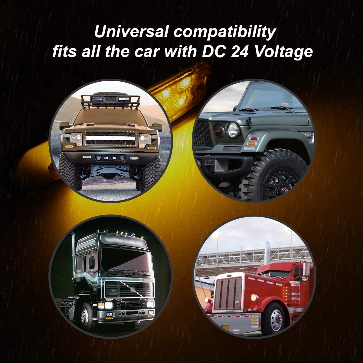 トラック用 LED サイド マーカー ライト、12 V LED サイド マーカー ライト、アンバー DC12V LED サイド マーカー ライト、アンバー 3/4 インチ LED サイド マーカー ライト、DC12V 3/4 インチ LED サイド マーカー ライト