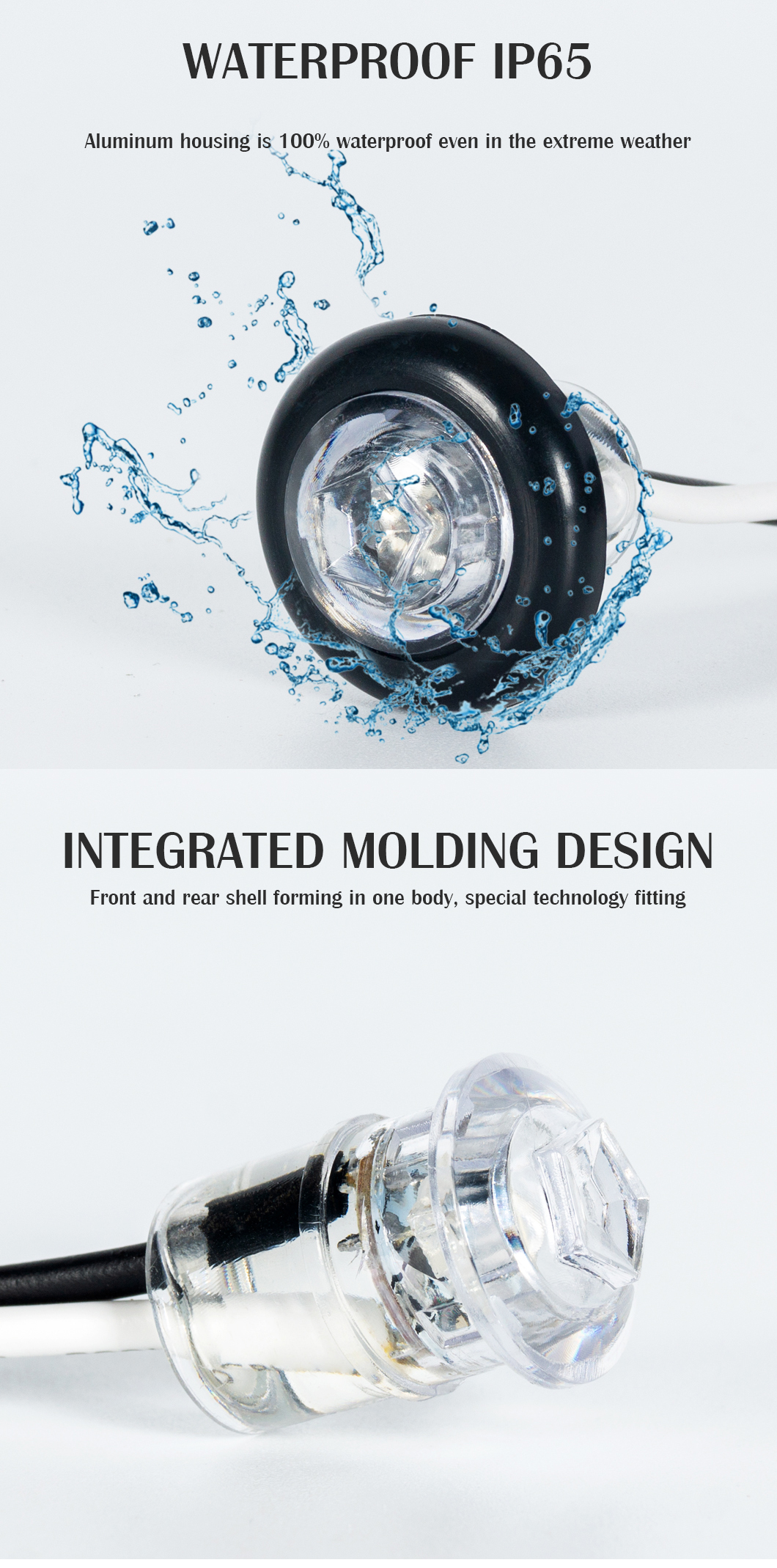 トラックマーカーライト防水フラッシュマウントLEDマーカーライト。 1.3/4 