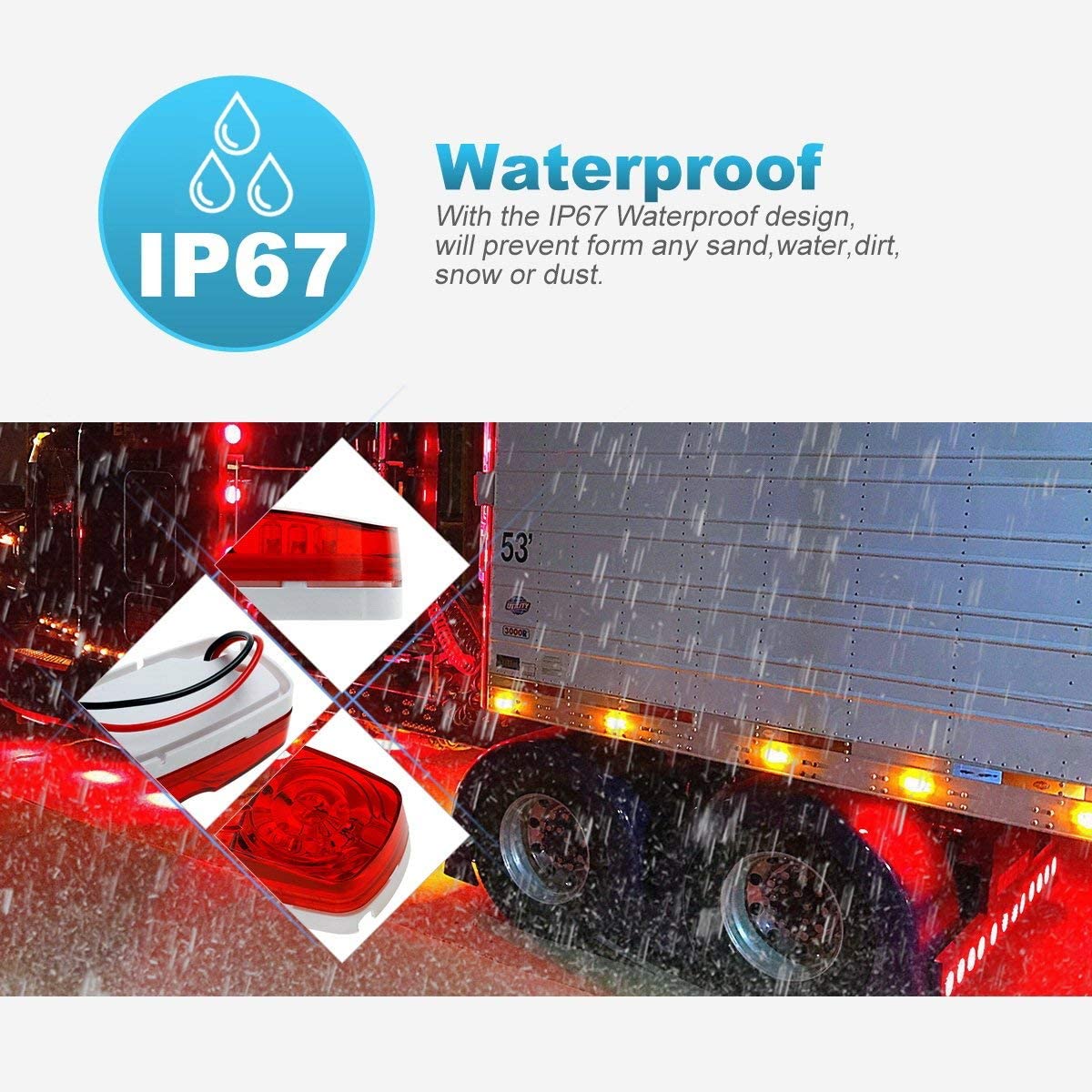 トラック用 LED サイド マーカー ライト、12 V LED サイド マーカー ライト、アンバー DC12V LED サイド マーカー ライト、アンバー 3/4 インチ LED サイド マーカー ライト、DC12V 3/4 インチ LED サイド マーカー ライト